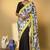 Black color smart and designer printed ready to wear satin saree