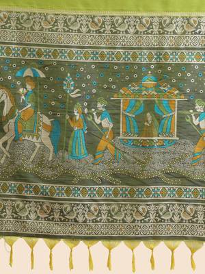 Woven Design Ethnic Motifs Zari Bhagalpuri Saree 4