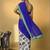 Blue color smart and designer printed ready to wear satin saree
