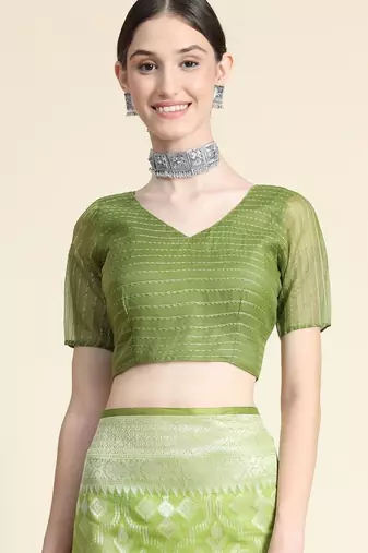 Ethnic Motifs Woven Design Zari Pure Linen Jamdani Saree