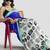 Blue color smart and designer printed ready to wear satin saree