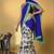 Blue color smart and designer printed ready to wear satin saree