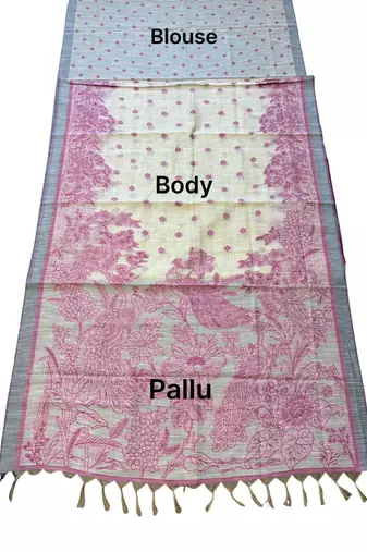 pink color cotton blend designer ethnic partywear saree