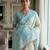 rama color cotton blend designer ethnic partywear saree