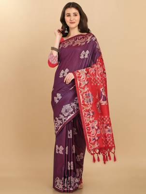 Woven Design Zari Bhagalpuri Saree 1