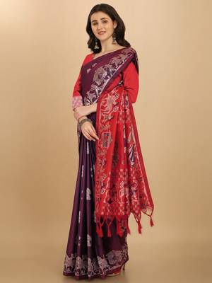 Woven Design Zari Bhagalpuri Saree 2