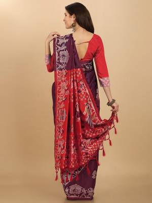 Woven Design Zari Bhagalpuri Saree 3