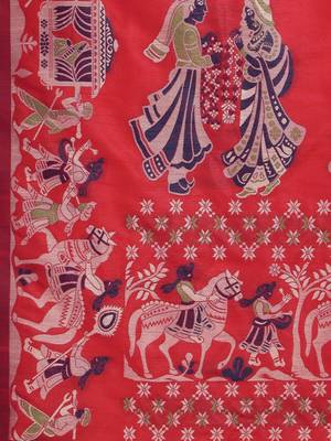 Woven Design Zari Bhagalpuri Saree 4