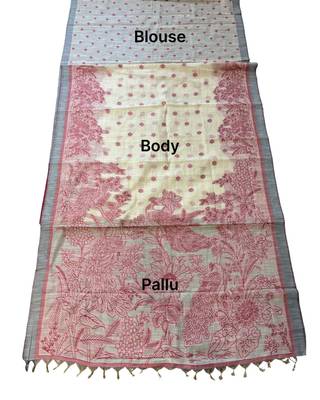 red color cotton blend designer ethnic partywear saree 5