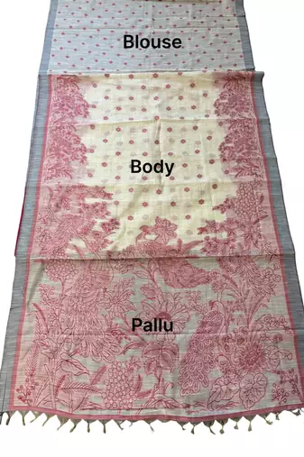 red color cotton blend designer ethnic partywear saree