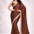 brown color crepe ready to wear partywear saree