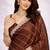 brown color crepe ready to wear partywear saree