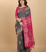 Woven Design Ethnic Motifs Zari Bhagalpuri Saree