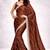 brown color crepe ready to wear partywear saree