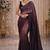 Coffee color chiffon fabric ready to wear partywear saree