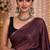 Coffee color chiffon fabric ready to wear partywear saree