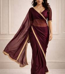 maroon color tissue ready to wear partywear saree