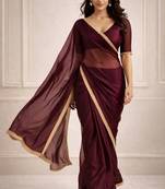 maroon color tissue ready to wear partywear saree