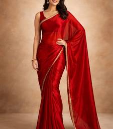 red color tissue ready to wear partywear saree