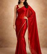 red color tissue ready to wear partywear saree