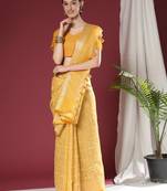 Woven Design Zari Pure Linen Jamdani Saree