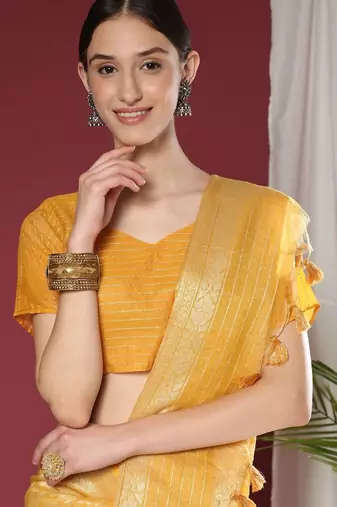 Woven Design Zari Pure Linen Jamdani Saree