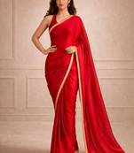 red color fendy ready to wear partywear saree
