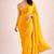 Yellow color satin fabric ready to wear partywear saree