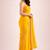 Yellow color satin fabric ready to wear partywear saree