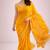 Yellow color satin fabric ready to wear partywear saree