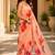 orange color cotton blend beautiful saree