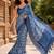 blue color cotton blend beautiful saree