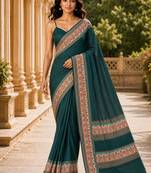 green color cotton blend beautiful saree