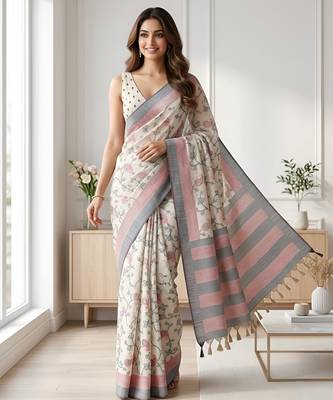 black color cotton silk woven designer saree 1