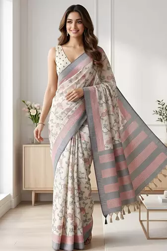 black color cotton silk woven designer saree