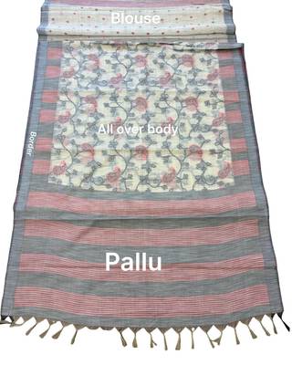 black color cotton silk woven designer saree 5