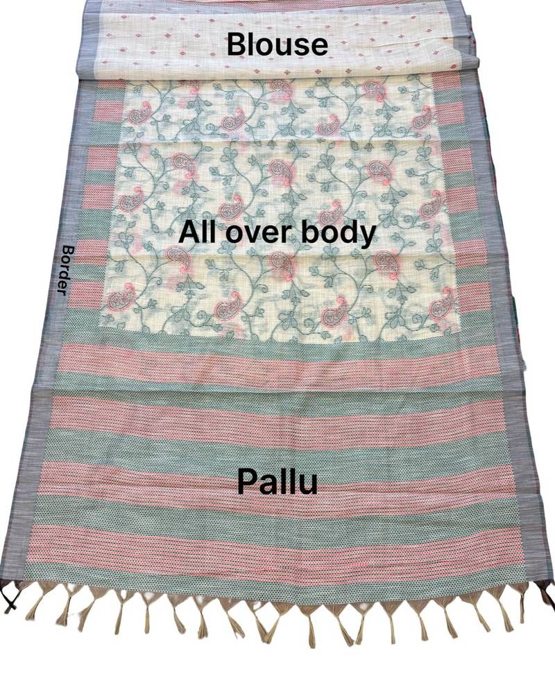 green color cotton silk woven designer saree