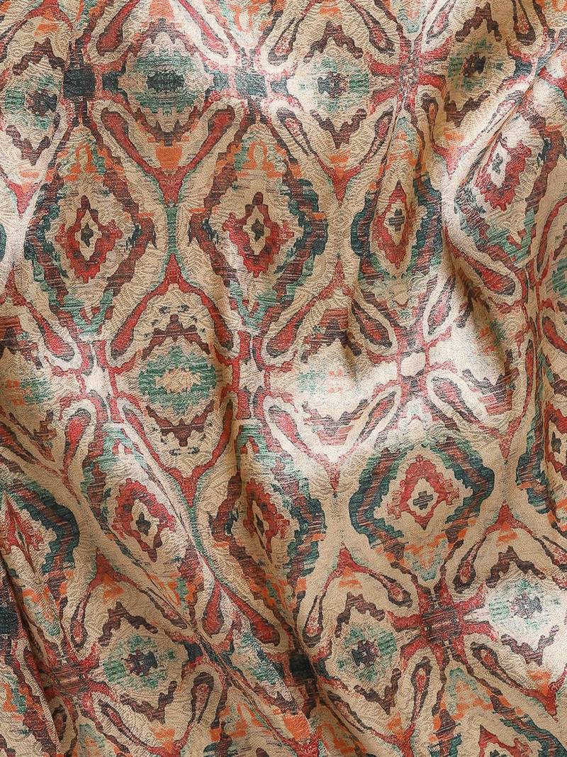Pink & Cream-Coloured Ethnic Motifs Silk Blend Banarasi Saree
