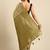 Cream-Coloured & Olive Green Ethnic Motifs Silk Blend Banarasi Saree