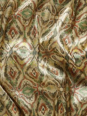 Cream-Coloured & Olive Green Ethnic Motifs Silk Blend Banarasi Saree 6