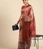 Pink & Red Kalamkari Ready to Wear Tussar Saree