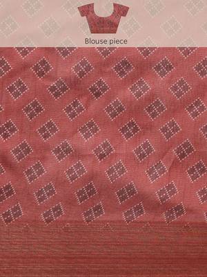 Pink & Red Kalamkari Ready to Wear Tussar Saree 8