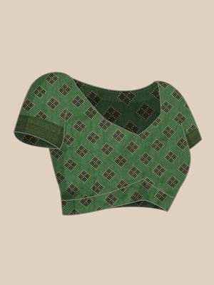Green & Red Kalamkari Tussar Saree 7