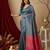 teal blue/pink color silk blend saree for graceful ceremonial looks