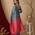teal blue/pink color silk blend saree for graceful ceremonial looks
