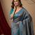 teal blue/pink color silk blend saree for graceful ceremonial looks