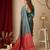 teal blue/red color silk blend saree for graceful ceremonial looks