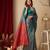 teal blue/red color silk blend saree for graceful ceremonial looks
