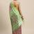 Peach-Coloured & Green Kalamkari Zari Silk Cotton Saree