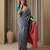 teal blue color silk blend saree for graceful ceremonial looks